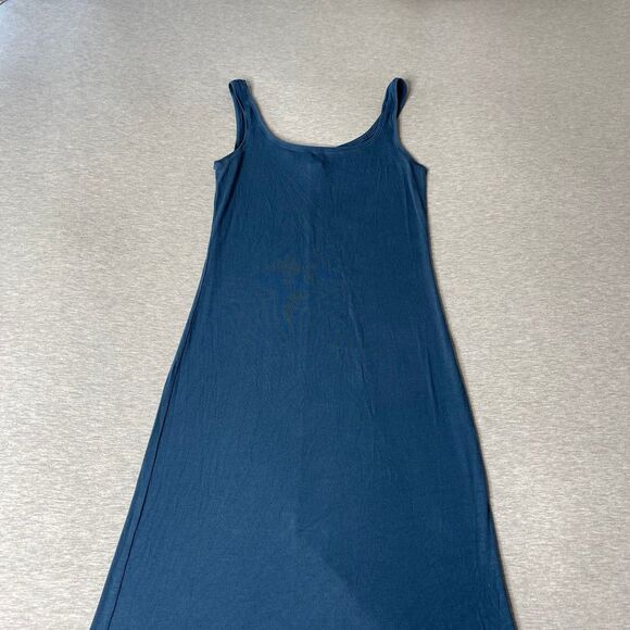 Victoria’s Secret Midnight Sea Blue Ribbed Modal Long Slip Dress - Picture 8 of 12